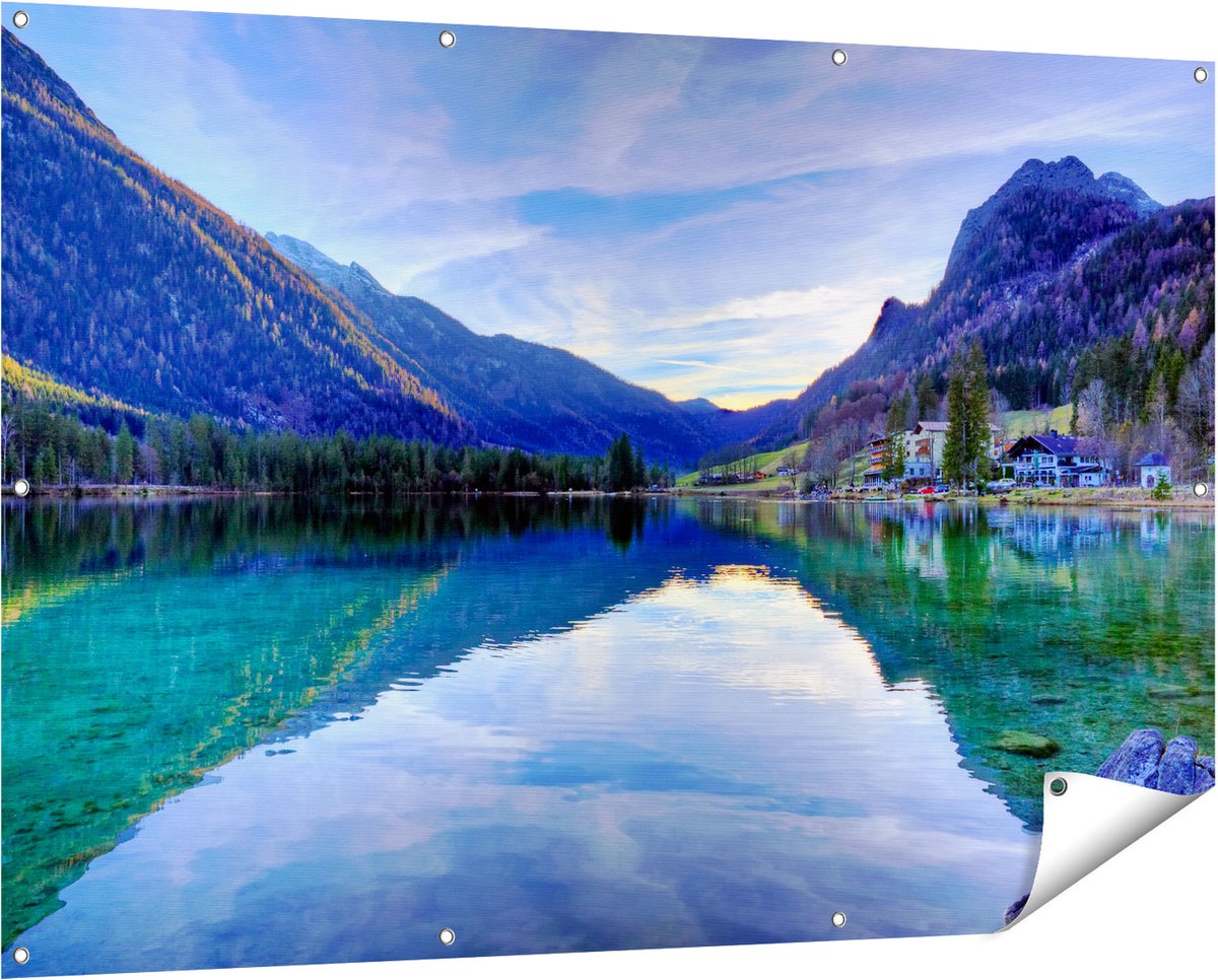 Gards Affiche de jardin Montagnes transparentes Paysage au bord du lac -  180x120 cm 