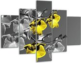Peinture sur verre d'orchidée | Noir, jaune, gris | 100x70cm 5Liège | Tirage photo sur verre |  F002749