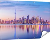 Gards Tuinposter Toronto Skyline in Canada - 120x80 cm - Tuindoek - Tuindecoratie - Wanddecoratie buiten - Tuinschilderij