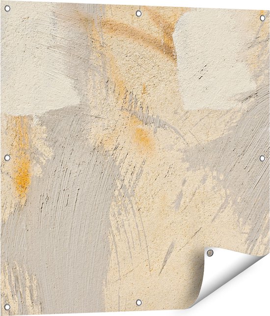 Gards Tuinposter Abstracte Kunst van een Cementen Muur - 80x80 cm - Tuindoek - Tuindecoratie - Wanddecoratie buiten - Tuinschilderij