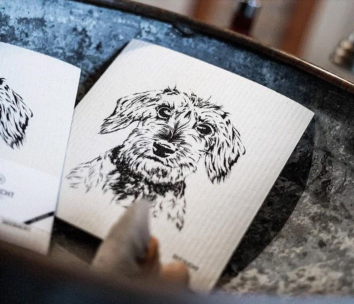 Goedkoopste Teckel - Ruwharige Teckel - Poetsdoek - Vaatdoek - Doek - 20x22cm - 2 stuks