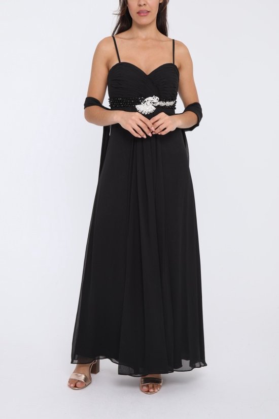 Classy avondjurk feestdagen galajurk- Dames Feestjurk-zwart met