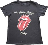 The Rolling Stones - Sixty Plastered Tongue Dames T-shirt - S - Zwart