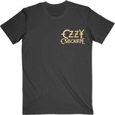 Ozzy Osbourne - Patient No. 9 Gold Logo Heren T-shirt - M - Zwart