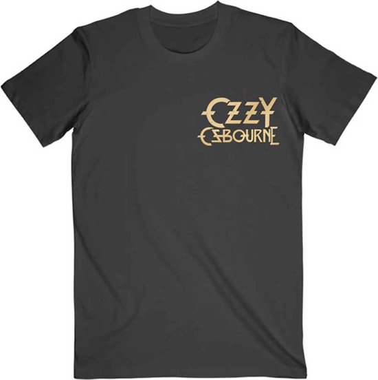 Ozzy Osbourne - Patient No. 9 Gold Logo Heren T-shirt - M - Zwart