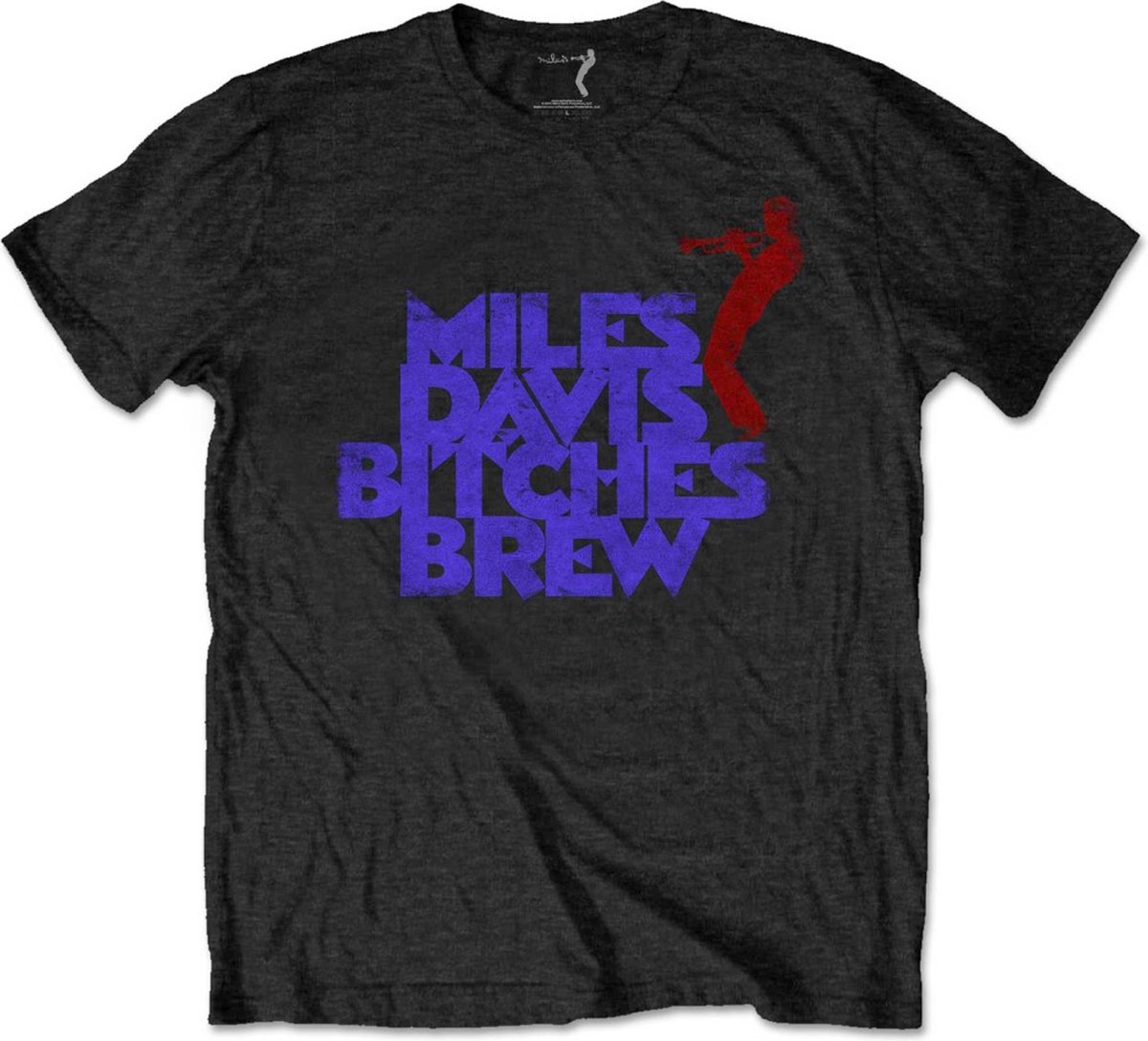 Miles Davis - Bitches Brew Vintage Heren T-shirt - M - Zwart