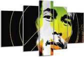 Peinture sur verre Homme | Vert, noir, orange | 170x100cm 5 Liège | Tirage photo sur verre |  F003689