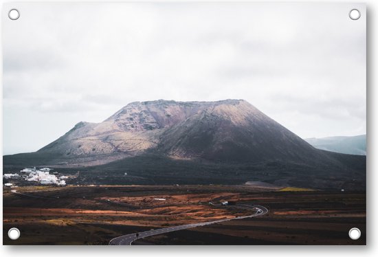 Berg met weg - Lanzarote - Tuinposter 90x60cm