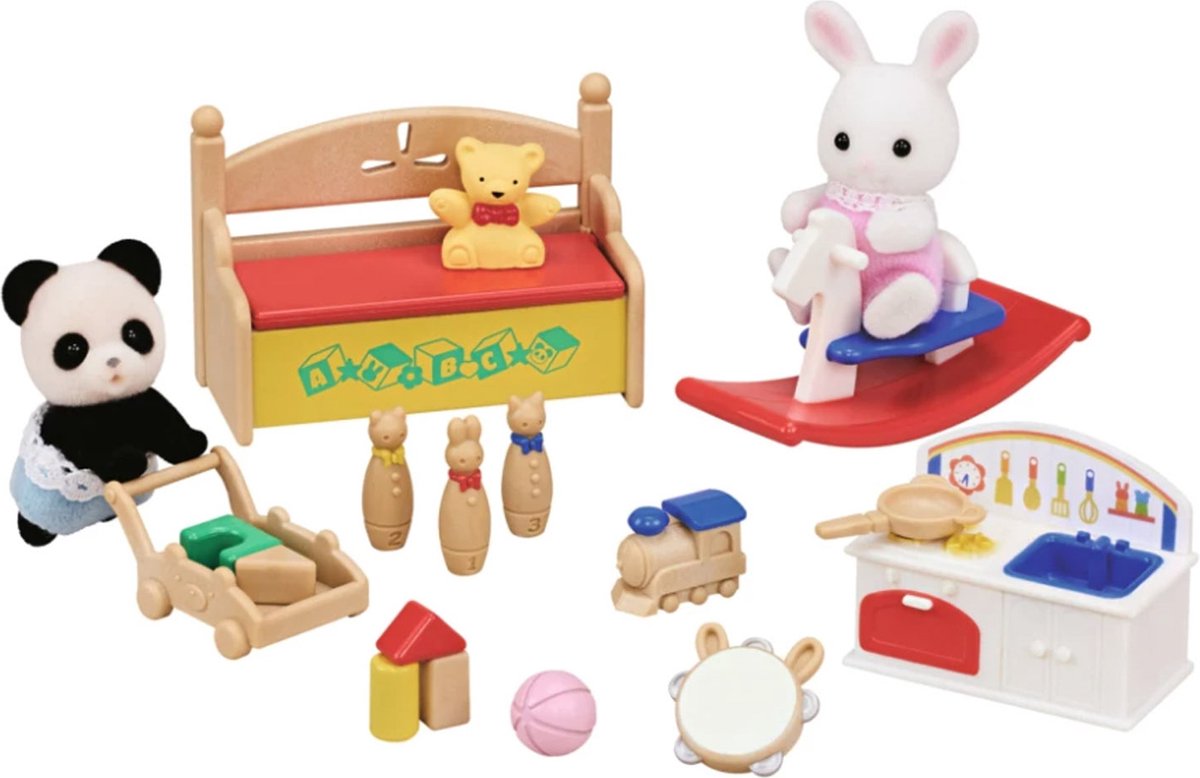 Sylvanian Families 5709 Salle de jeux Bébé bébés Panda et lapin