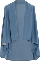 Knit Factory Senna Omslagvest - Stola voor in de zomer - Donkerblauwe stola - Gemaakt van 50% gerecyceld katoen - Jeans - 36/44