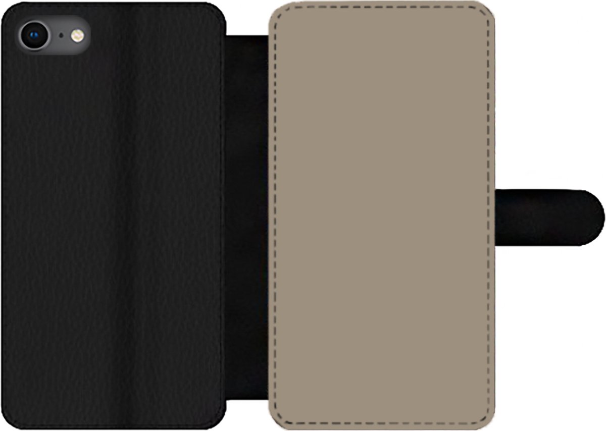 Telefoonhoesje Geschikt voor iPhone 8 telefoonhoesje - Interieur - Kleuren - Beige - Met vakjes - Wallet case met magneetsluiting