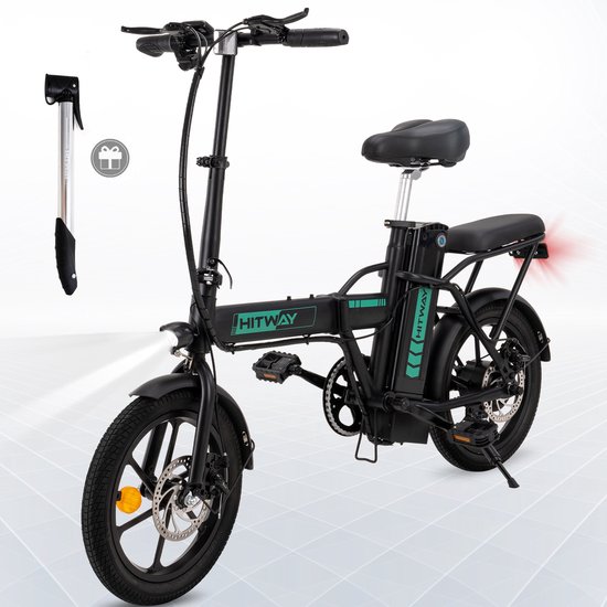 Hitway BK5 Elektrische Fiets | Opvouwbare E-bike | 16 Inch | Hitway BK5 250W Motor | Zwart