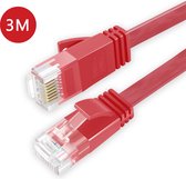 BukkitBow - Cat6 - U/UTP Kabel – Netwerkkabel – Extra Plat – 3 Meter - Rood