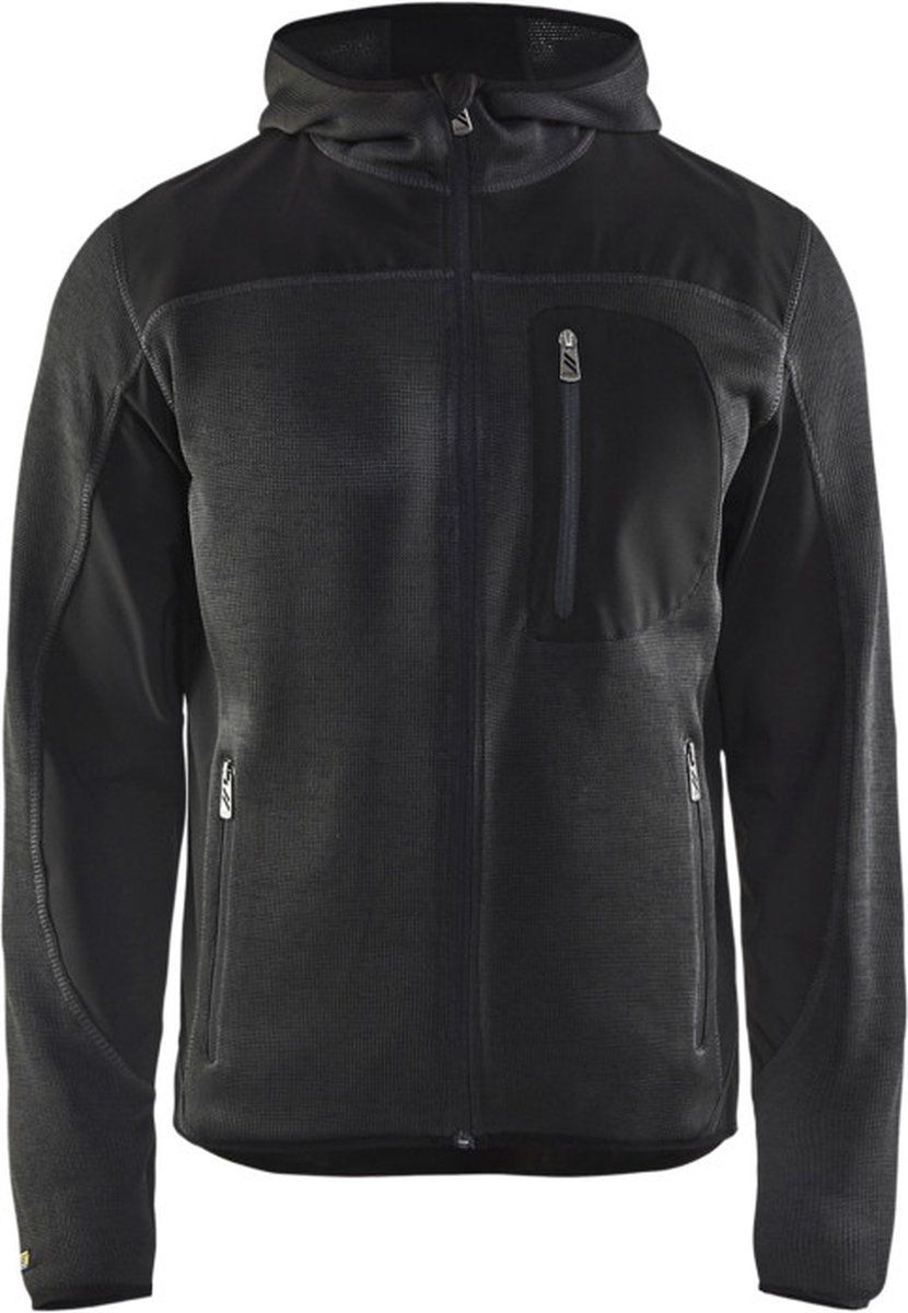 Blaklader Gebreid vest met softshell 4930-2117 Donkergrijs Zwart