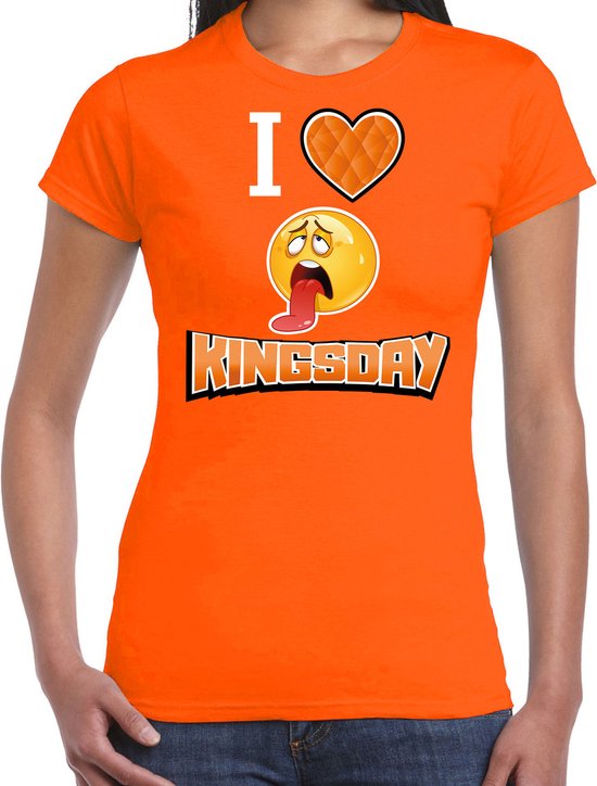 T-shirt Bellatio Decorations orange King's Day - I love kingsday - femme M