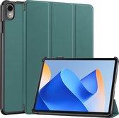 Case2go - Tablet hoes geschikt voor Huawei MatePad 11 (2023) - Tri-Fold Book Case - Auto Wake/Sleep functie - Donker Groen