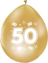 50 jaar ballonnen goud metallic – 12 inch = Ø30cm – 8 stuks.