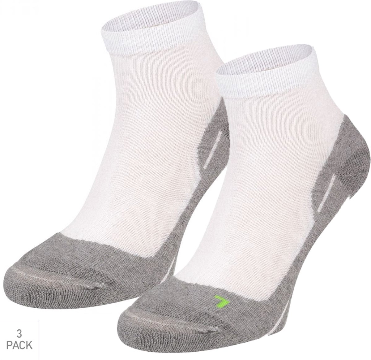 Boru Bamboo 3-Pack Quarter Wandelsokken XP Bamboe Hypoallergeen Heren Dames – 43-45 2343 Wit