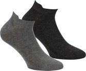 Chaussettes Sneaker en Bamboe avec Languette 6-Pack - Grijs - taille 31-35 - Chaussettes Basses en Bambou pour Pieds Frais et Secs - Femme / Homme
