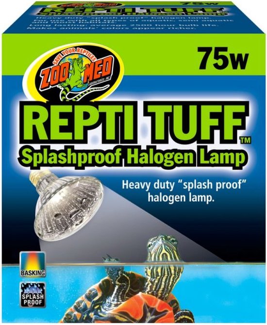 Foto: Zoo med repti tuff splashproof halogen lamp terrariumverlichting spatbestendig 75w