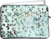 Cazy Tablet Sleeve geschikt voor Lenovo Tab M10 Plus Gen 3 - Groen Hexagon Marmer