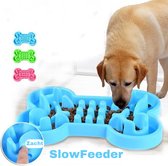 Anti-schrok bak- Slowfeeder- Honden speelgoed intelligentie - Blauw- Verlaagt stress, vermaakt en stimuleert de intelligentie- Denkspel Hond- Hondenbak- Dieren Eetbak