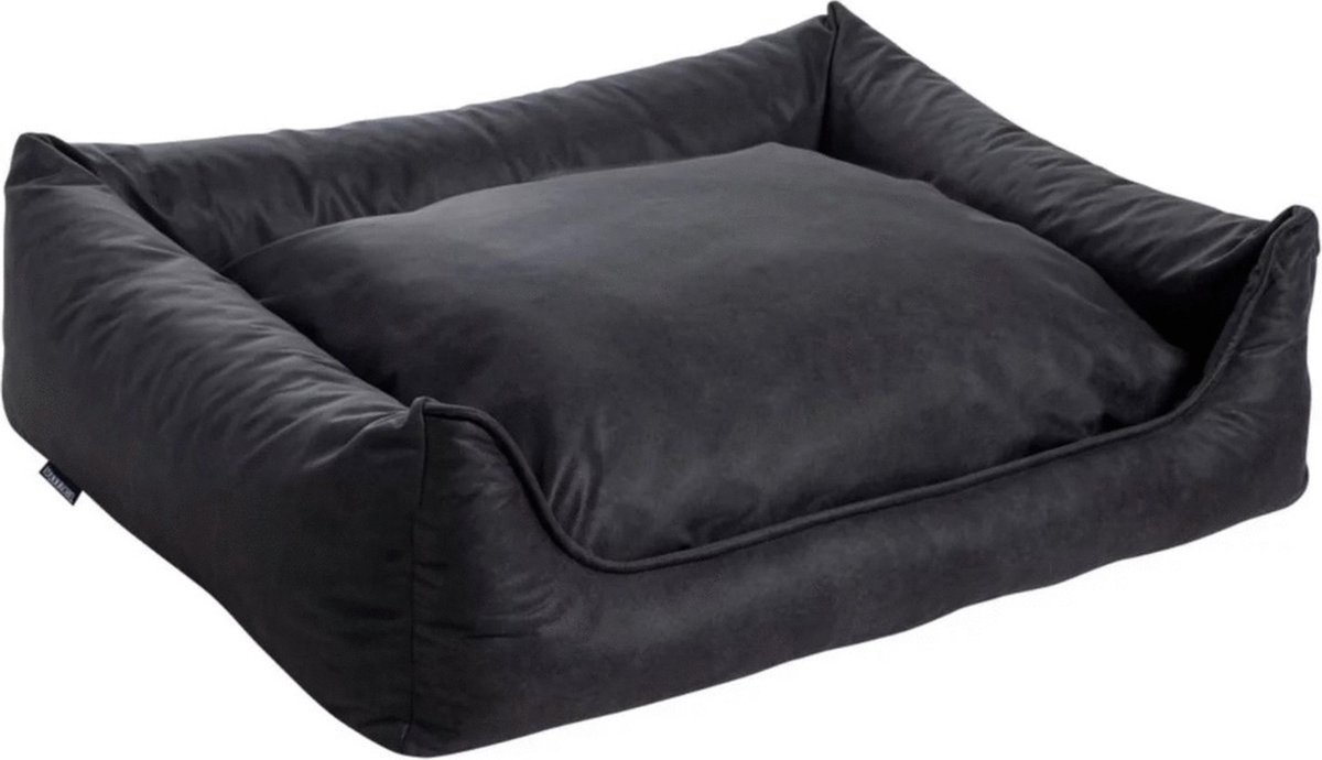 Maxxnobel Orthopedische Sofa Lederlook/Teddy Zwart&Antraciet - Hondenbank - Small