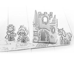 Feestset Prinses - Knustel Pakket - Bouw Doos - Bouw Pakket - Cadeau Tip - Kartonnen Diy Pakket - Educatief Speelgoed - Zelf In Kleuren - Speel Pakket - Jongens/ Meisjes Speelgoed