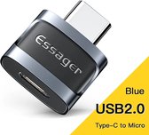 Essager USB-C naar Micro USB Adapter 3A On The Go Converter Blauw