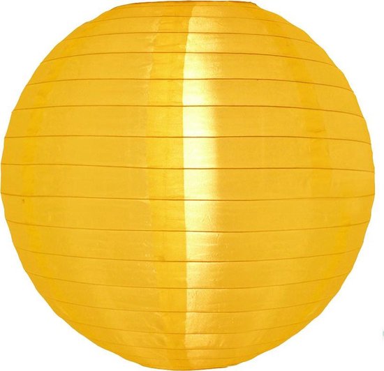 Lampion nylon geel 35 cm | 8 stuks