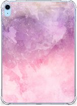 Siliconen Back Case iPad (2022) 10.9 Tablet Hoes Pink Purple Paint met doorzichte zijkanten