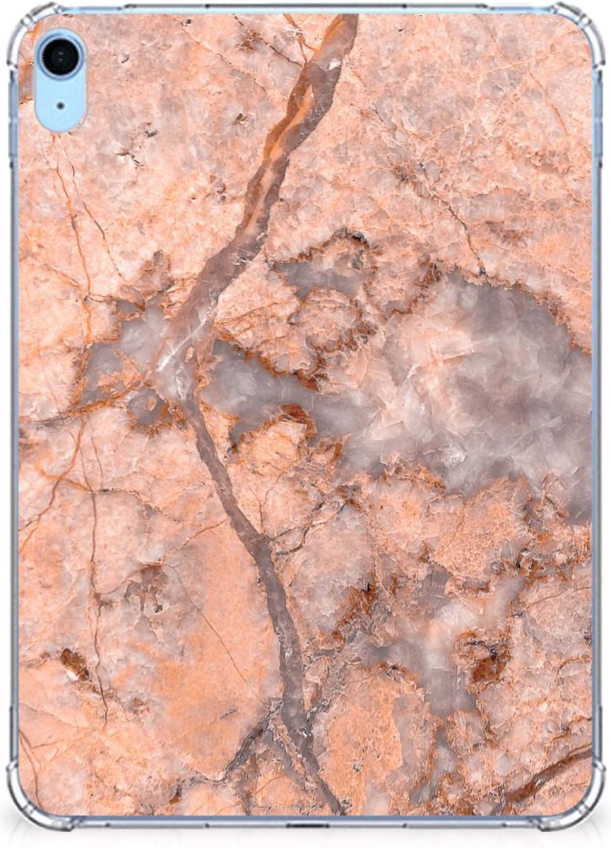 iPad (2022) 10.9 Tablet Back Cover Marmer Oranje