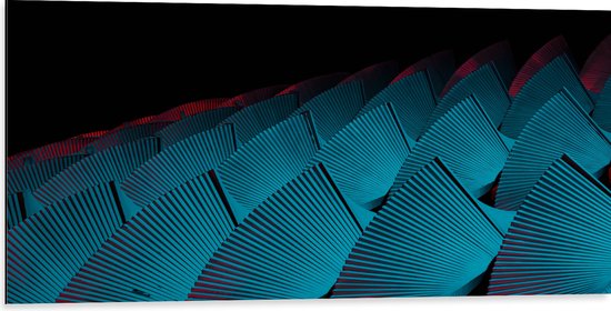 Dibond - Abstract Tafereel van Blauwe Vakken met Textuur - 100x50 cm Foto op Aluminium (Wanddecoratie van metaal)