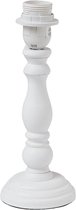 HAES DECO - Lampenvoet - Formaat Ø 10x26 cm, kleur Wit, gemaakt van Hout voor Fitting E27/max 1x40W - Lampvoet, Tafellamp