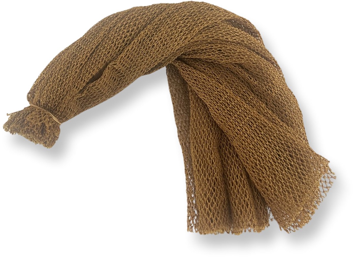 Afrikaanse netspons goudgeel /African net sponge golden yellow / Ghanaian net sponge Sapo / Traditionele Ghanese scrub spons