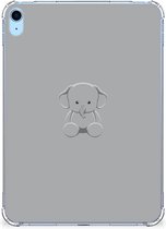 Beschermhoes iPad (2022) 10.9 Silicone Case Baby Olifant met doorzichte zijkanten