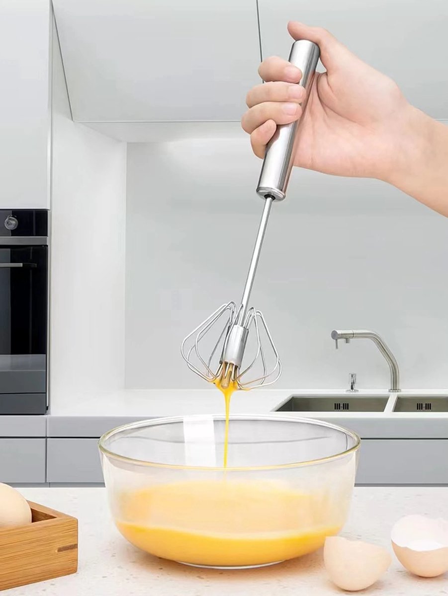 HOME ONLINE® Mixer - Beslagklopper - Slagroomklopper- Roterende garde - semi- automatische roterende eierklopper- Staafmixer - Eierklopper