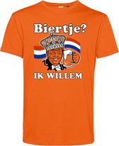 T-shirt Biertje? Ik Willem | Koningsdag kleding | oranje t-shirt | Oranje | maat M