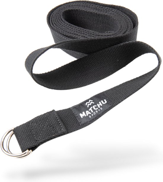 Matchu Sports - Yoga strap - Yoga riem - 3m - Zwart