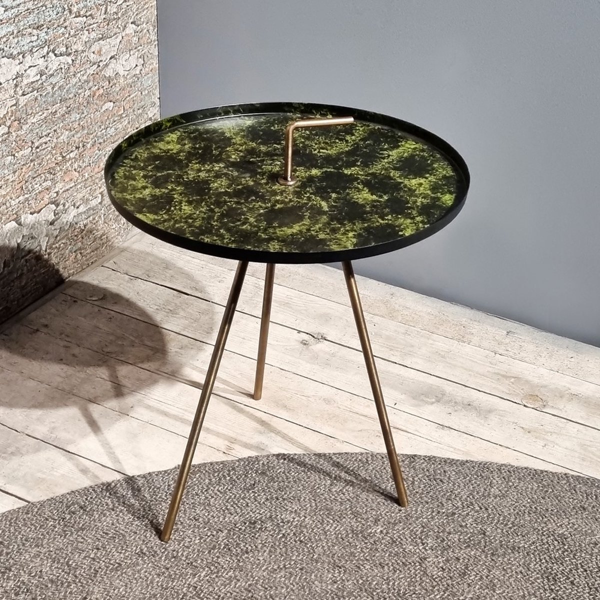 Benoa Saphire Ronde Bijzettafel Brass