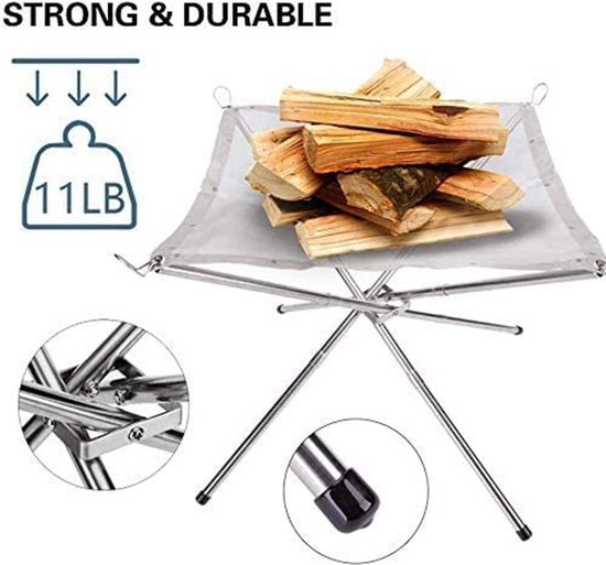 Outdoor Fire Pit 41cm Camping Fire Pit Opvouwbare Steel Mesh Fire Pit Fire Pit voor Camping Outdoor Patio Achtertuin en Tuin van OutDoor — afbeelding 5