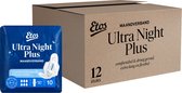 Etos Ultra Maandverband - Night+ - 12x10 stuks - voordeelverpakking