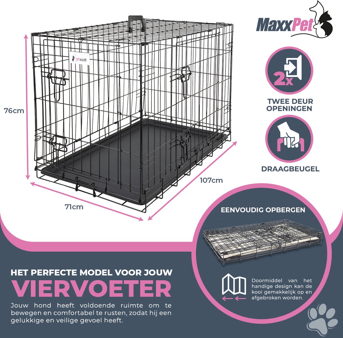 MaxxPet Hondenbench - Bench - Bench voor honden - Hondenbench Opvouwbaar -  Incl. Plaid... | bol