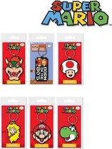 Porte-clés flexibles Super Mario - avec Toad et Super Mario a - 6 pièces - 6 cm