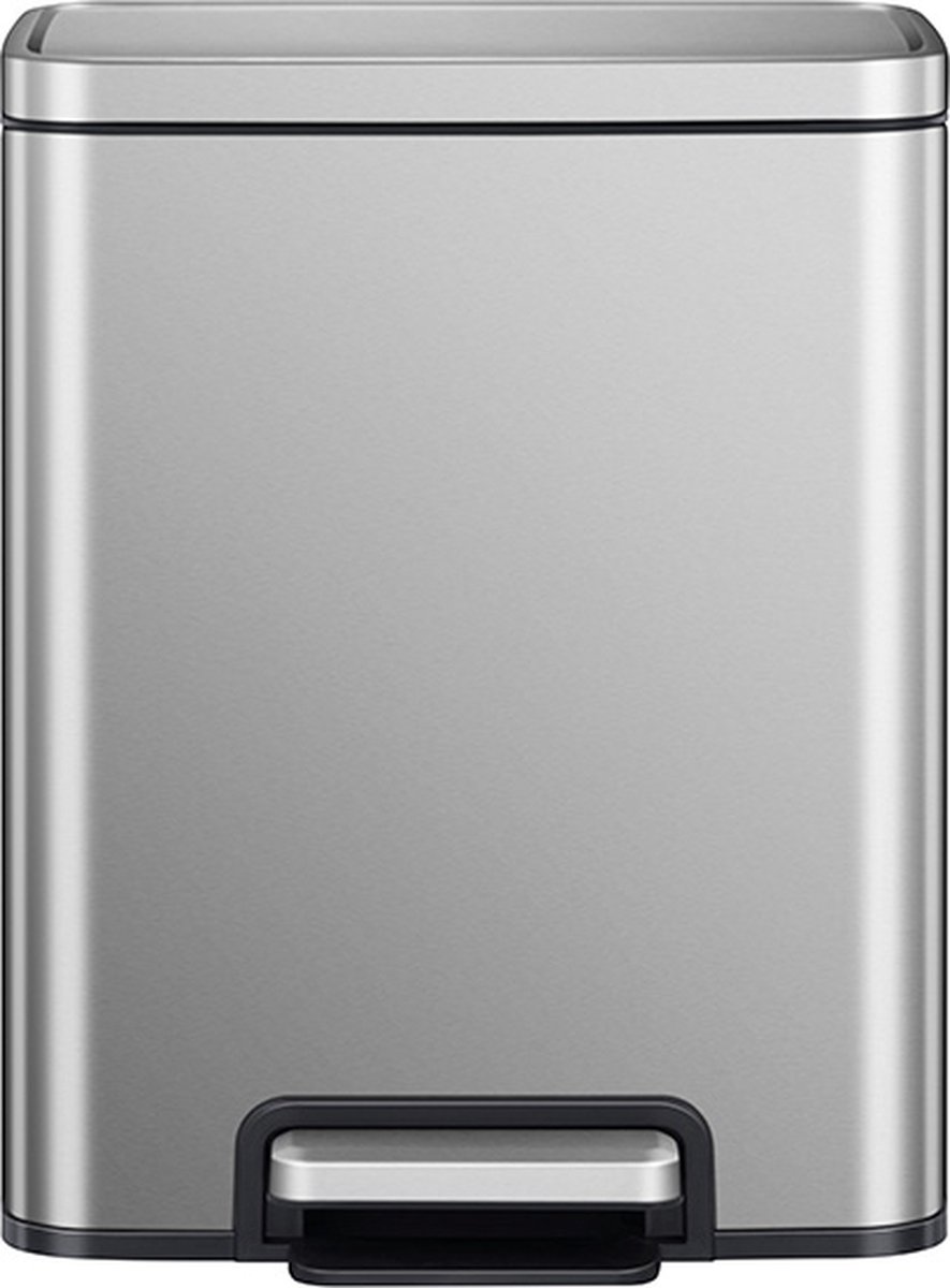 Goedkoopste EKO - Madison pedaalemmer 12 liter - Stainless Steel Plastic - Misty mat RVS - Prullenbak