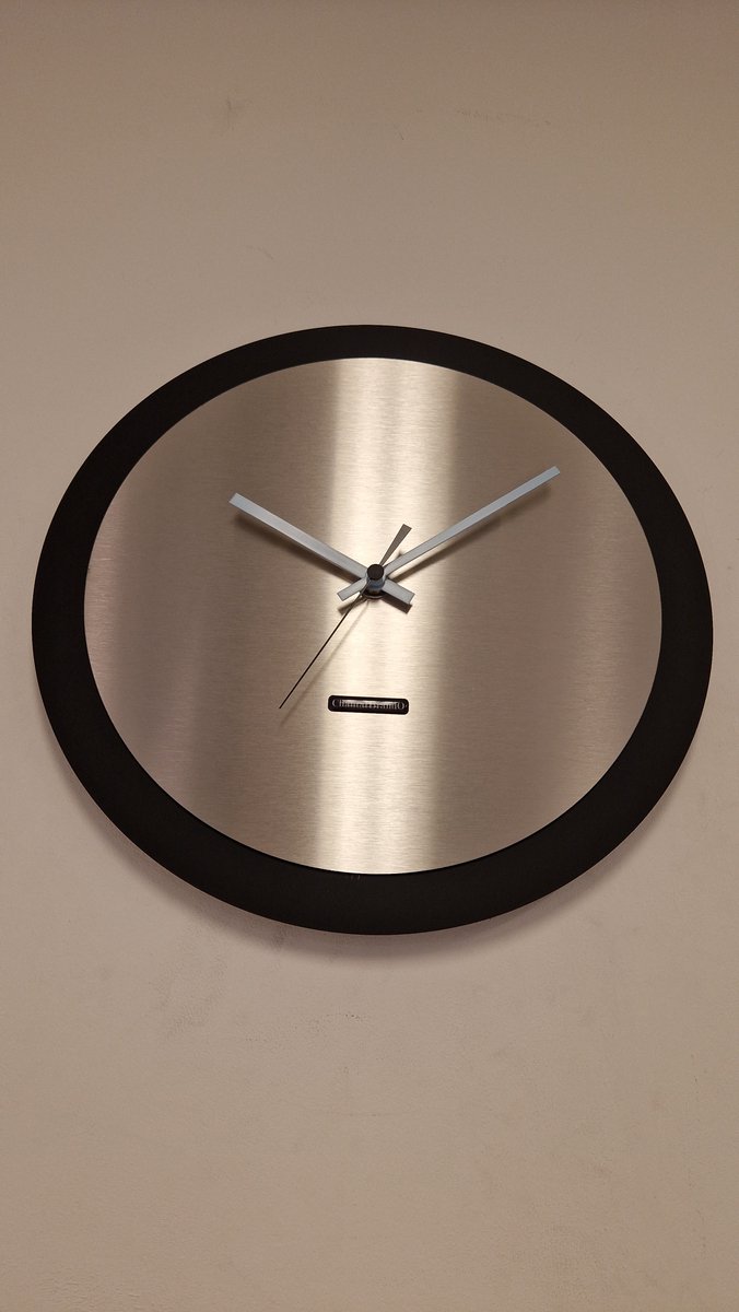 Wandklok ChantalBrandO MISTRAL BLACK & RVS -- MODERN DESIGN