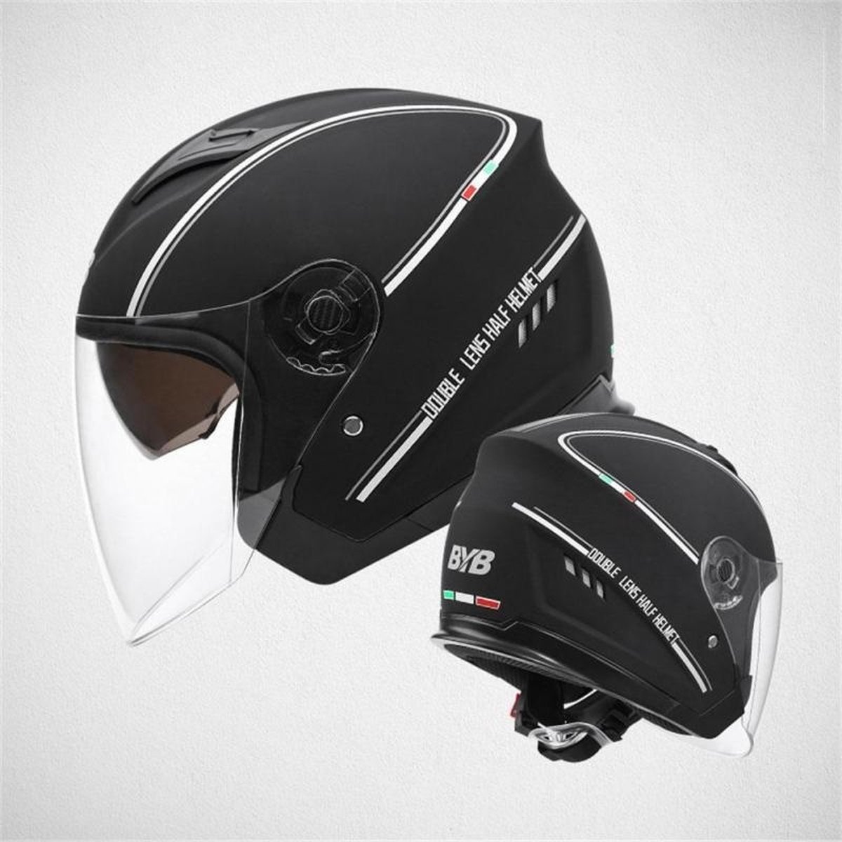 Scooterhelm Zwart Scooter Helm Jethelm Hoofd Omtrek 56/62 CM