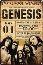 Signs-USA - Concert Sign - metaal - Genesis - Concert Ticket Wembley 1974 - 20x30 cm