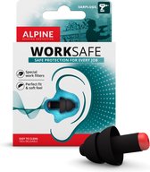 Alpine WorkSafe Oordoppen - Earplugs beschermen jouw gehoor tijdens het klussen (23dB) - Gemakkelijk te verwijderen met handschoenen (groter formaat) - Inclusief draagkoord - Zwart - 1 paar
