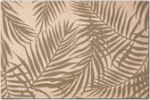 Zeller placemats palm bladeren print - 1x - linnen - 45 x 30 cm - beige/groen